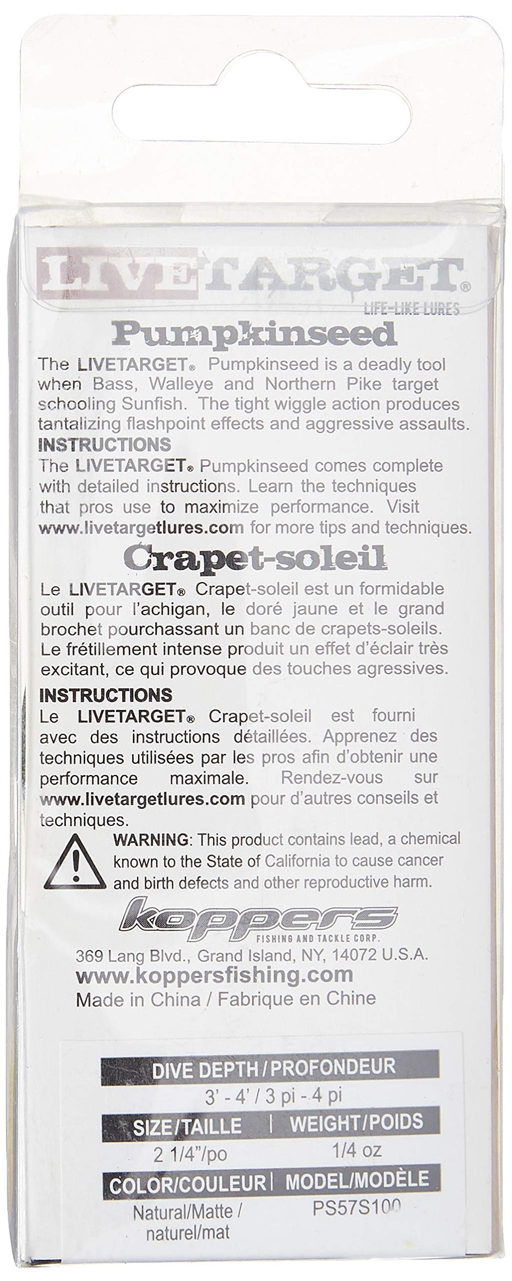 Live Target fishing lure shallow-diver natural color attracts bites effectively.