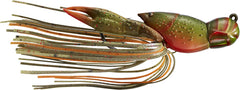 Live Target hollow body craw jig in olive/orange with realistic craw action for freshwater jig fishing