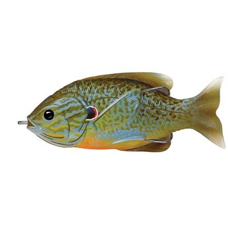 LIVE TARGET Hollow Body Sunfish walking action; triggers strikes with bubble trail.