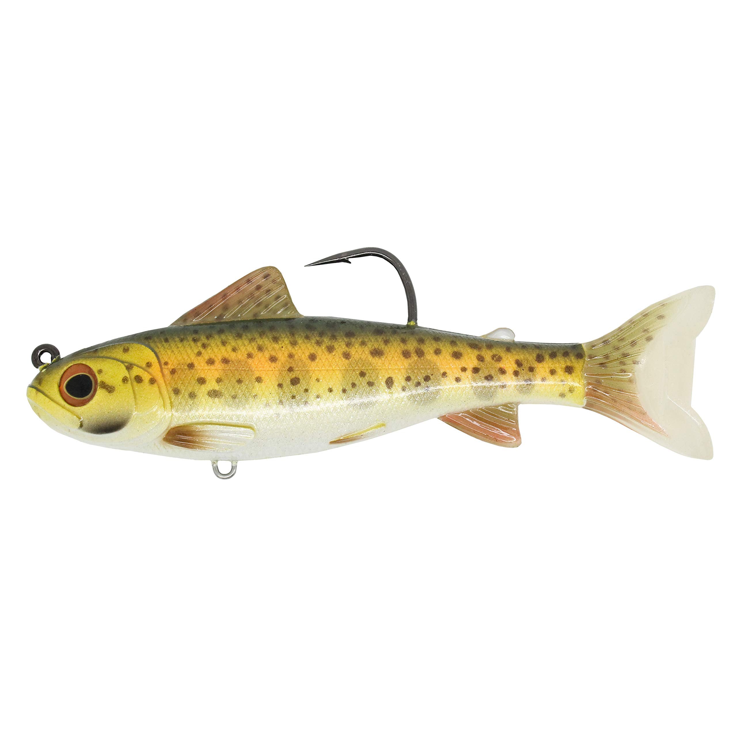 LIVE TARGET Trout Parr Swimbait Gold-Olive shows lifelike action for freshwater trout.