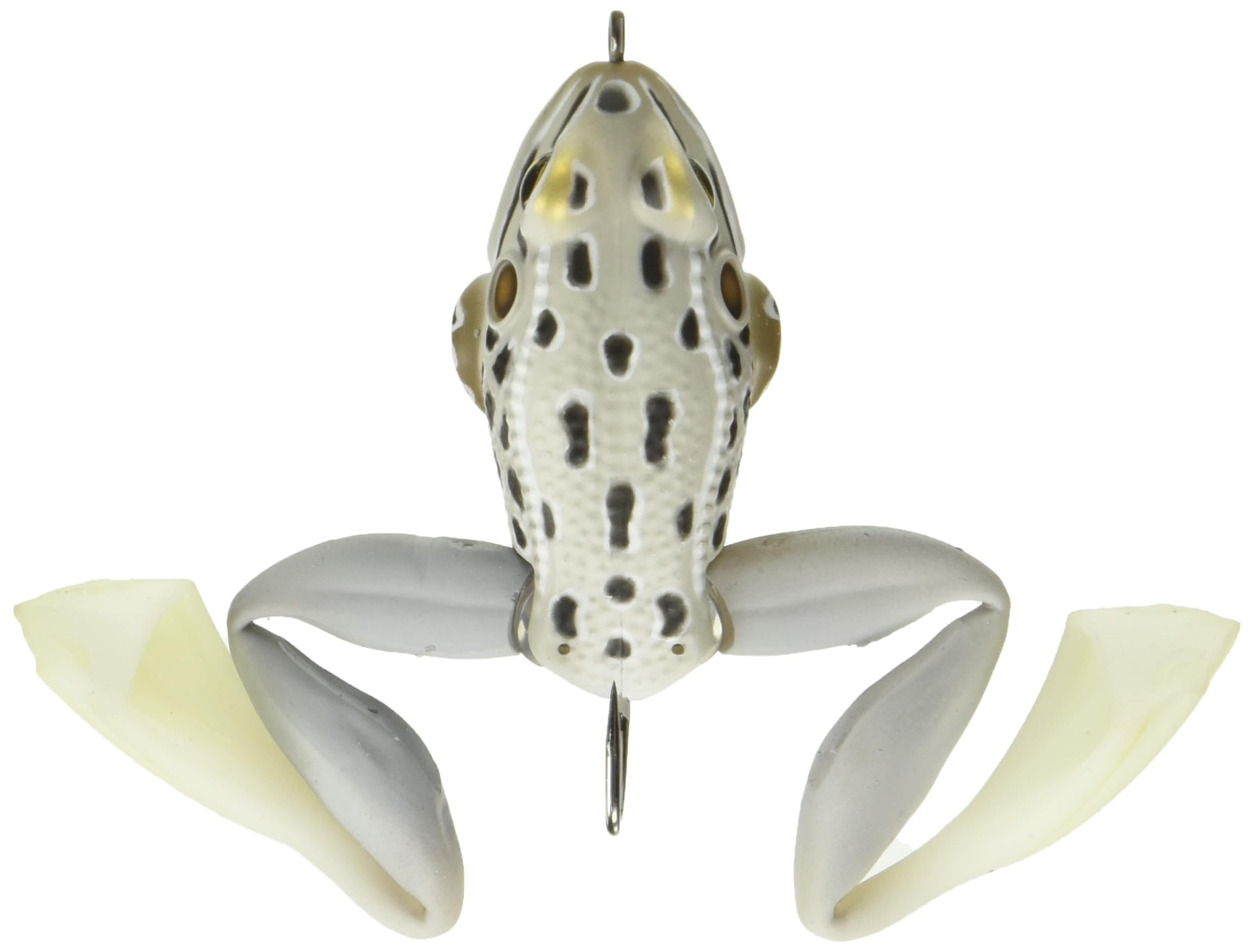 Live Target The Ultimate Frog Stride Bait closeup in albino white, ideal for vivid water contrast.