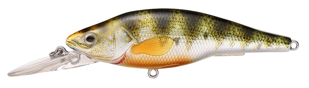 LIVE TARGET Yellow Perch Crankbait in metallic gloss for longer casts and realistic perch profile.
