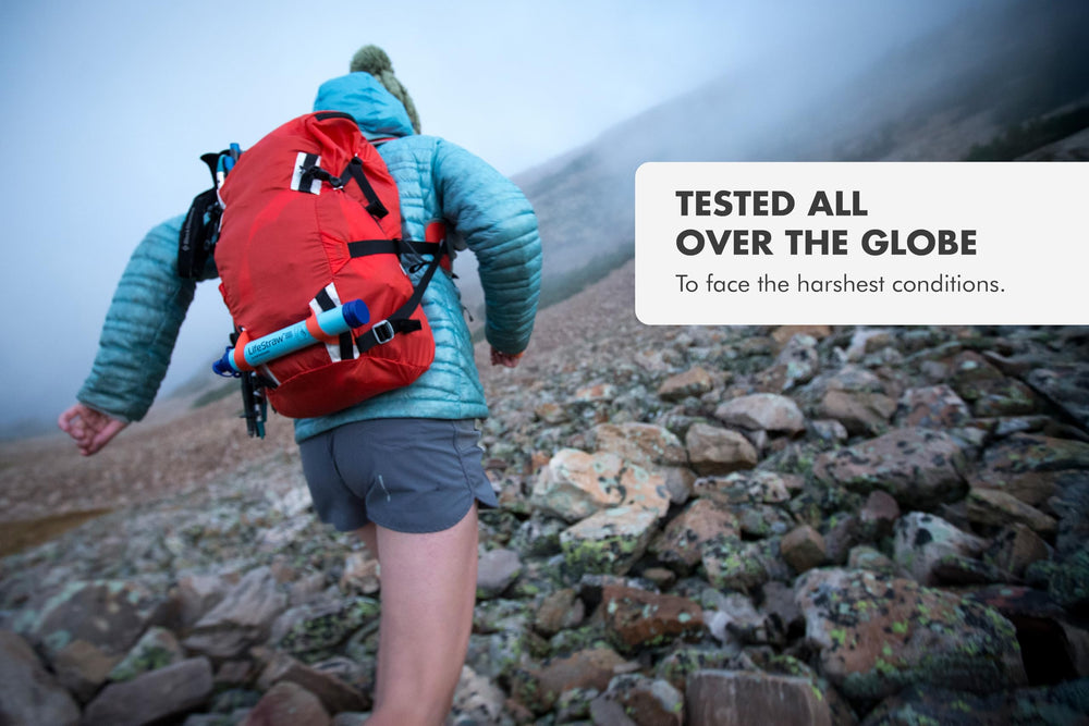 LifeStraw backpack-inside-use shows easy access water filtration during hikes.