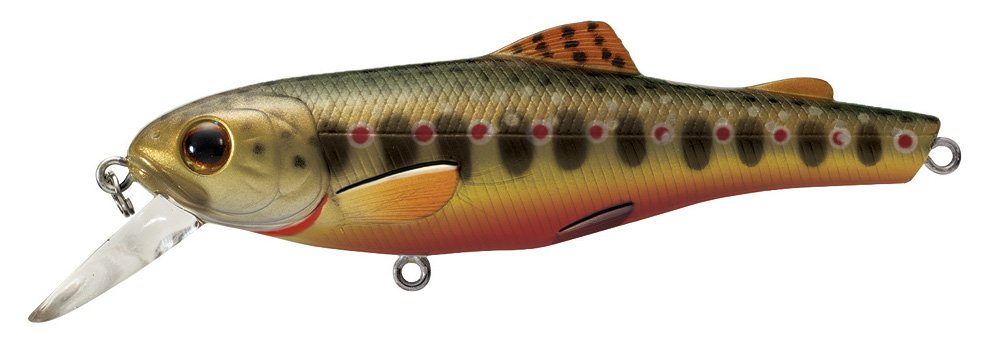 LiveTarget Trout Jerkbait Brook Trout 2in, lifelike pattern attracts brook trout in freshwater.