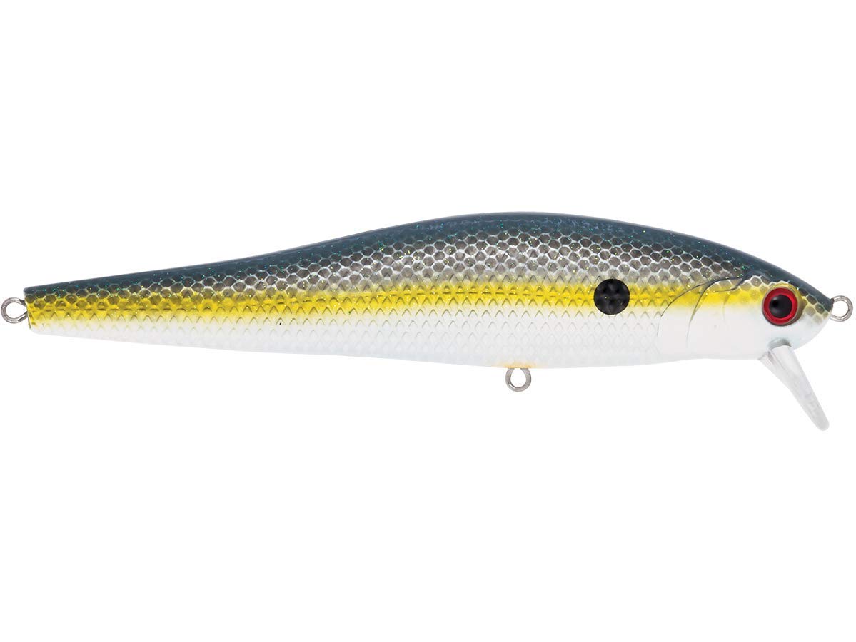 Livingston Lures Pro Series Stick Master 127 black-back chrome shad highlights lure profile and visibility