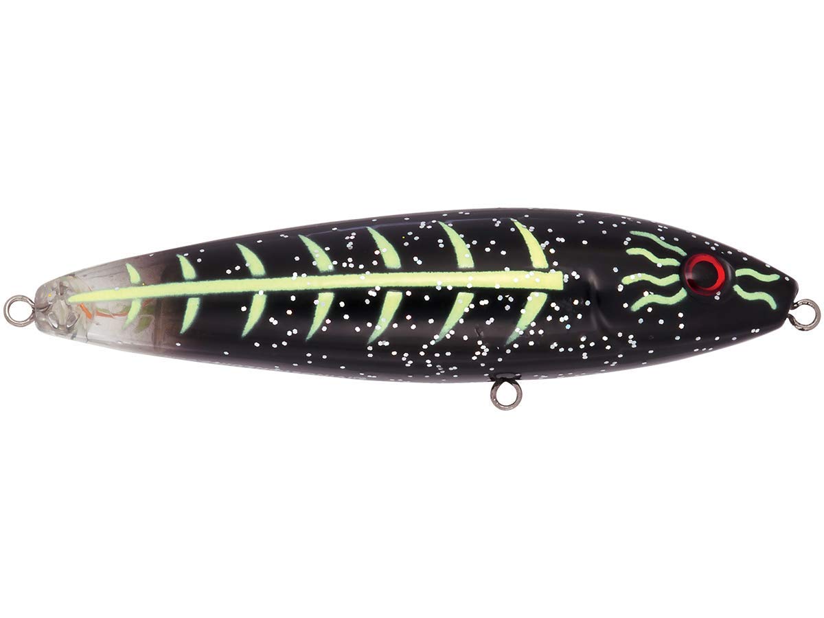 Livingston Lures Pro Sizzle Black Zombie front view with LED action for bass
