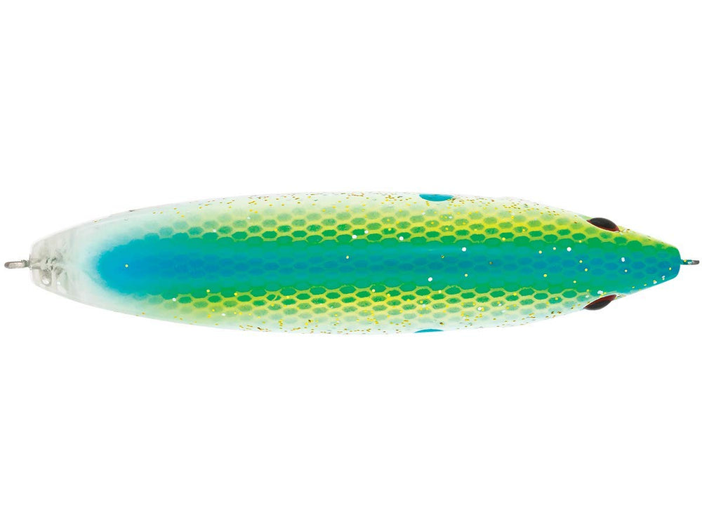 Livingston Lures Pro Sizzle Citrus SP EBS closeup focusing on sound system
