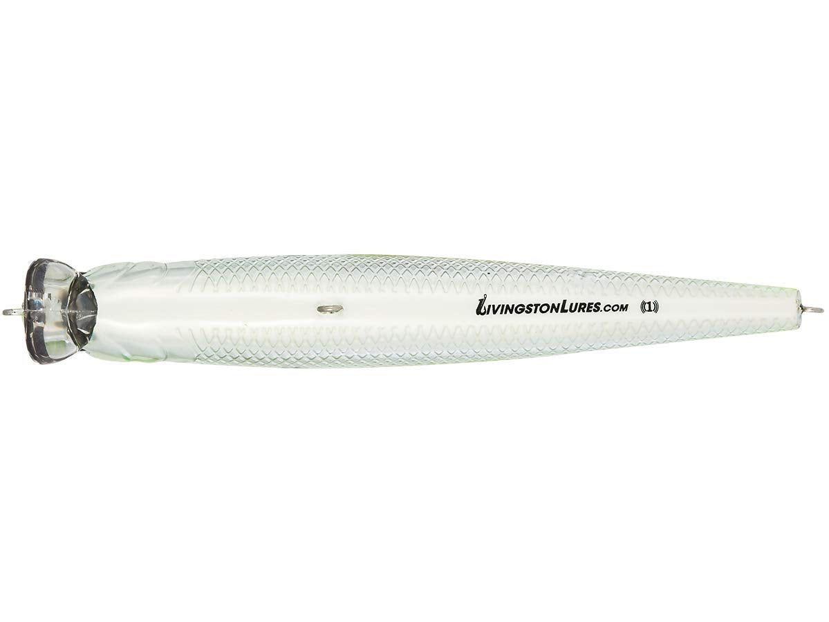 Livingston Lures Stick Master 127 chrome-xxx shad chrome finish catching light during retrieves