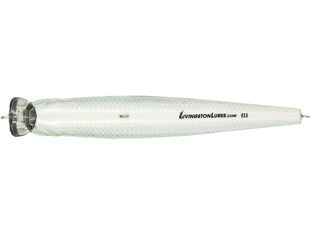 Livingston Lures Stick Master 127 chrome-xxx shad chrome finish catching light during retrieves