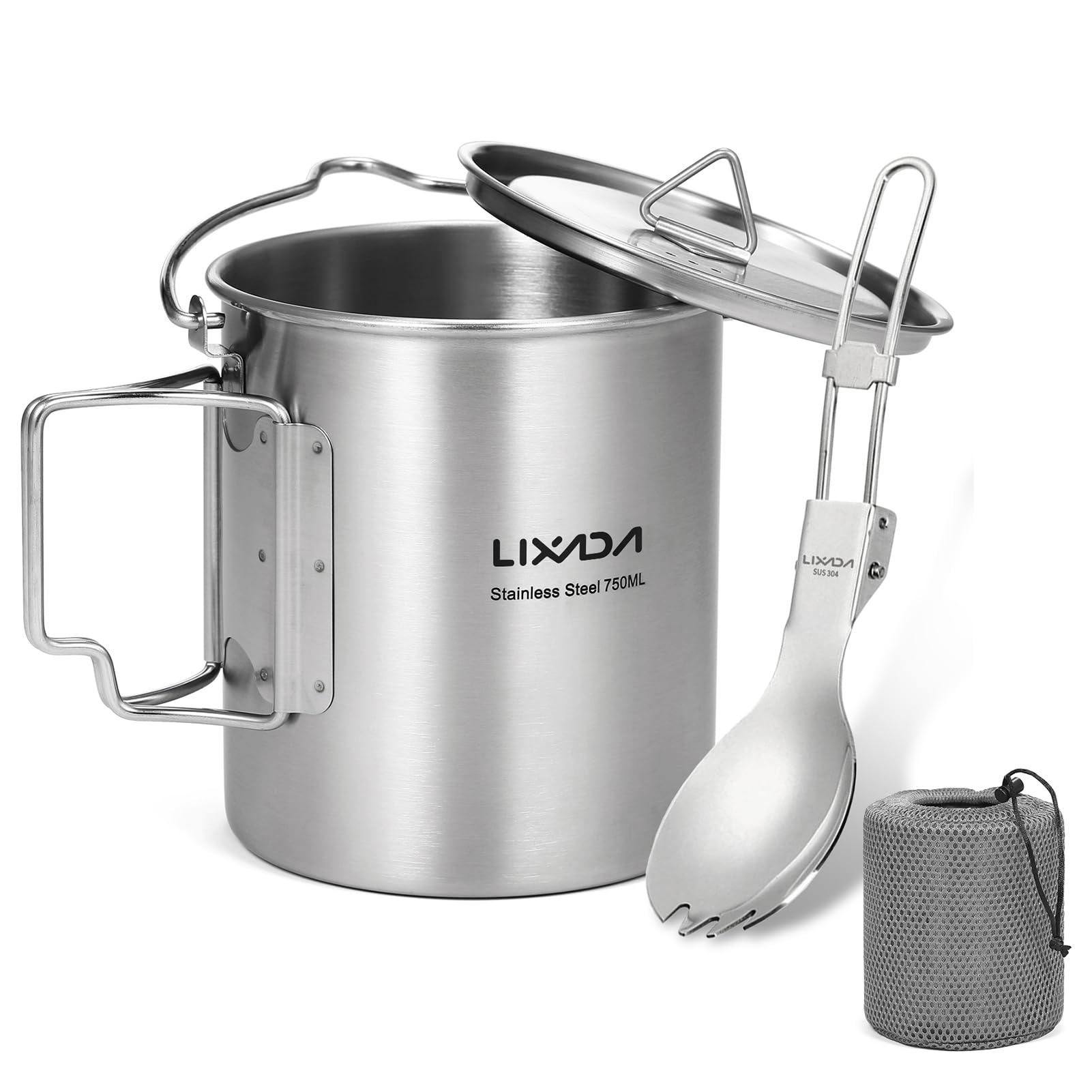 Lixada 750ml camping cup stainless steel body highlights rugged durability for outdoors