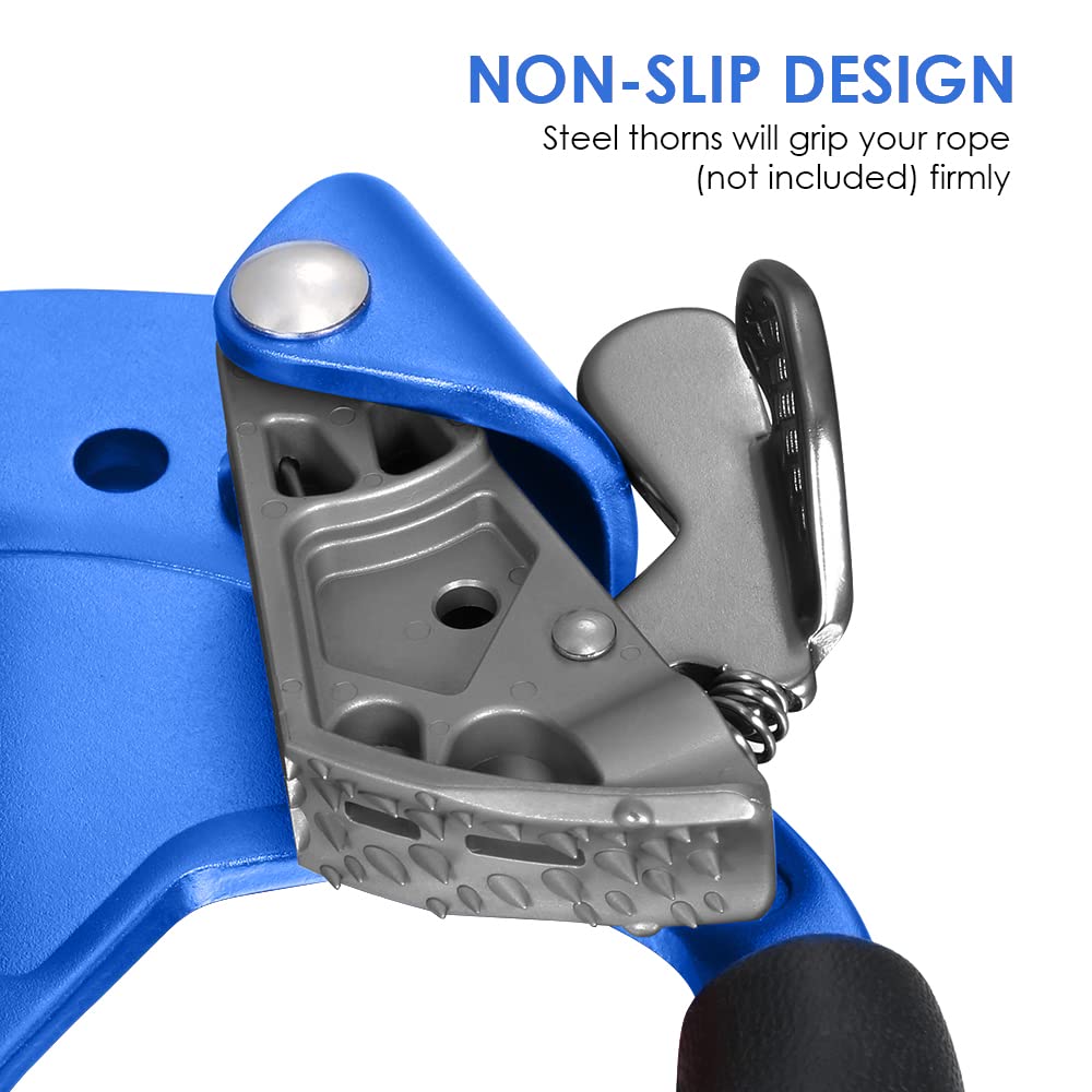 Lixada ascender stainless steel cam delivers firm grip in wet or icy conditions.