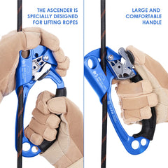 Lixada ascender with two attachment holes for quick rigging.