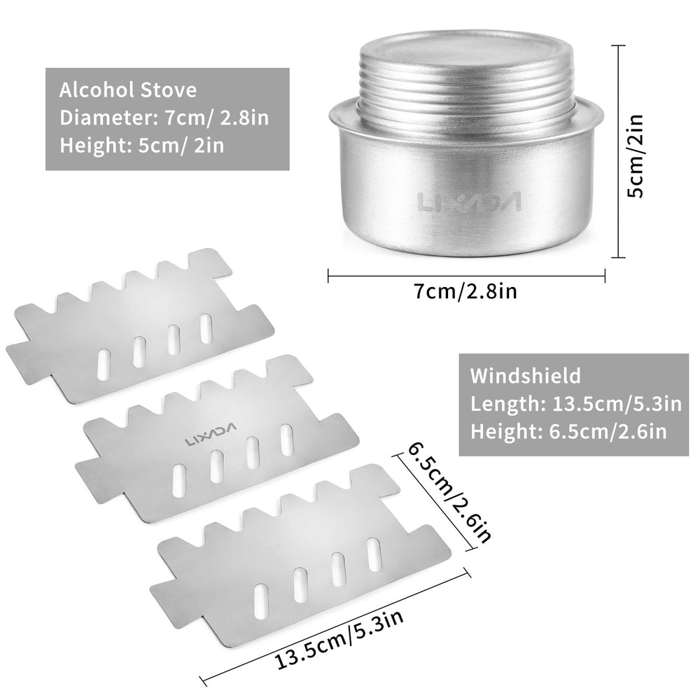 Lixada kit includes stove, stand, and lid for full use