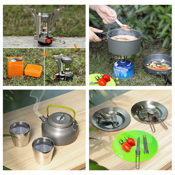 Lixada camping cookware plates for two for organized meals