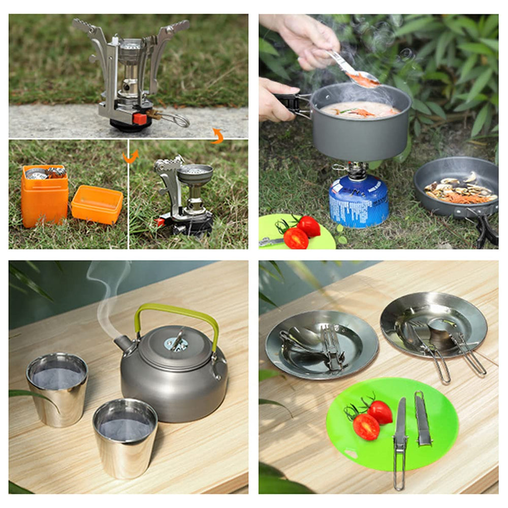 Lixada camping cookware plates for two for organized meals