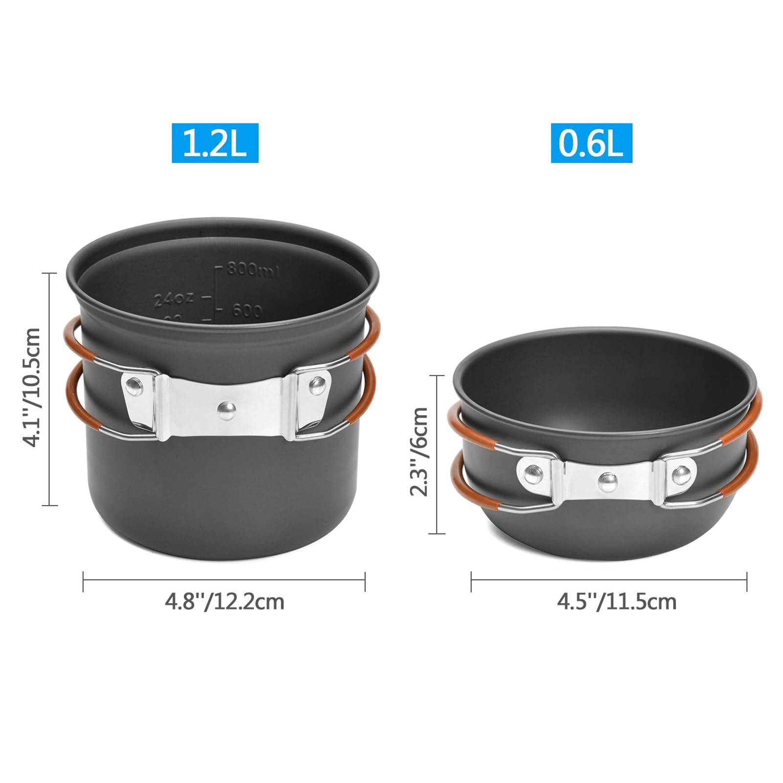 Lixada cookware with foldable handles saves space in your pack