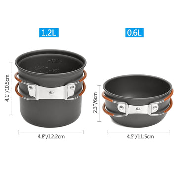 Lixada cookware with foldable handles saves space in your pack