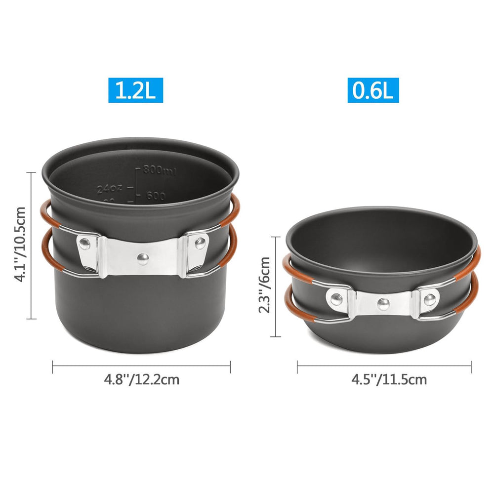 Lixada cookware with foldable handles saves space in your pack