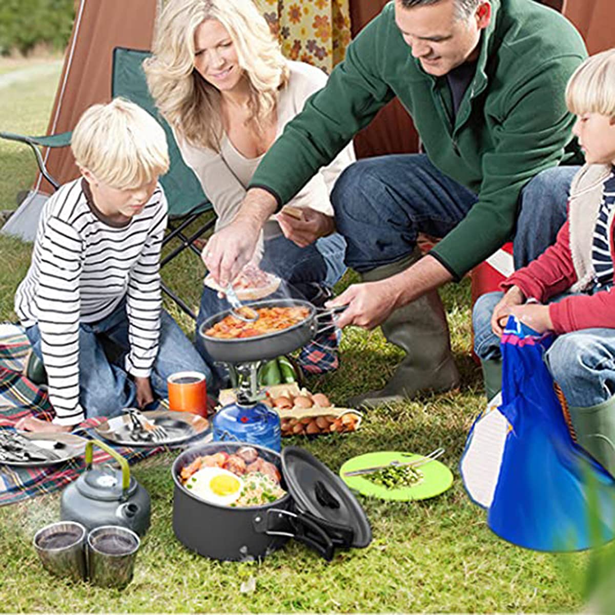 Lixada camping cookware utensils folded for compact transport