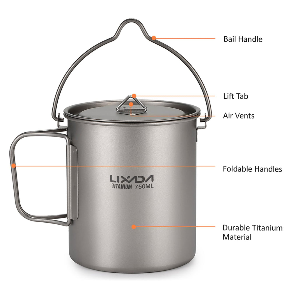 Lixada camping lid reducing heat loss during boiling