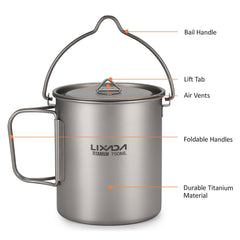 Lixada camping lid reducing heat loss during boiling