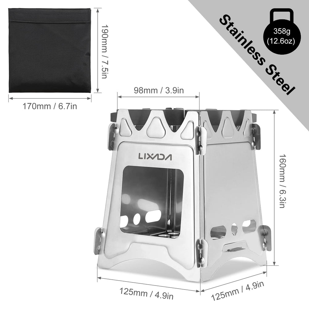 Lixada camping stove cross-stand trivet stabilizes cookware on uneven ground.
