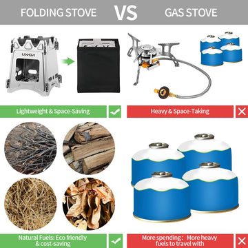 Lixada camping stove folding design fits in small packs.