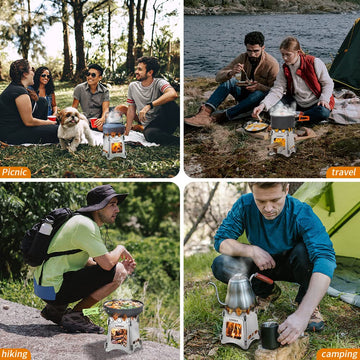Lixada camping stove in use for outdoor cooking during camping.
