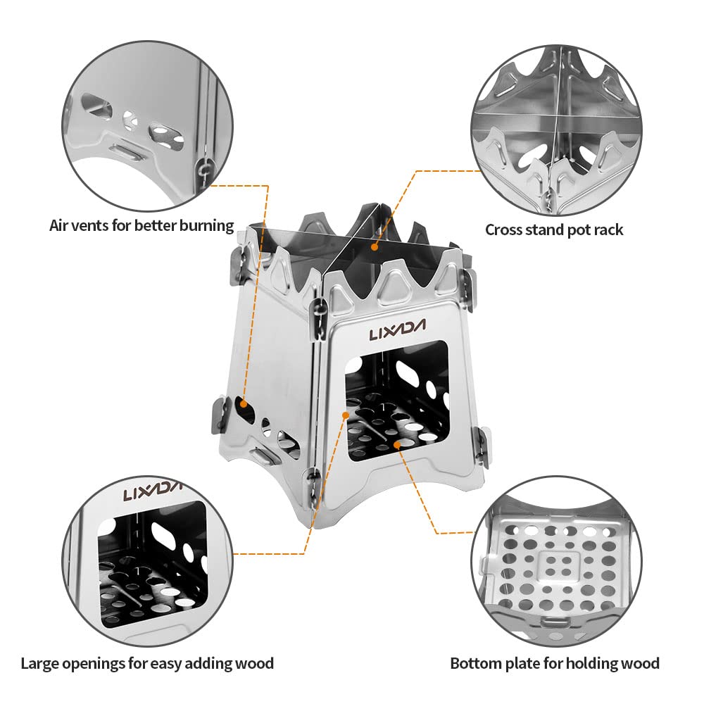 Lixada camping stove with portable storage bag ready for hiking trips.