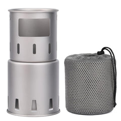 Lixada camping stove shows its titanium structure for durable, ultralight outdoor cooking.