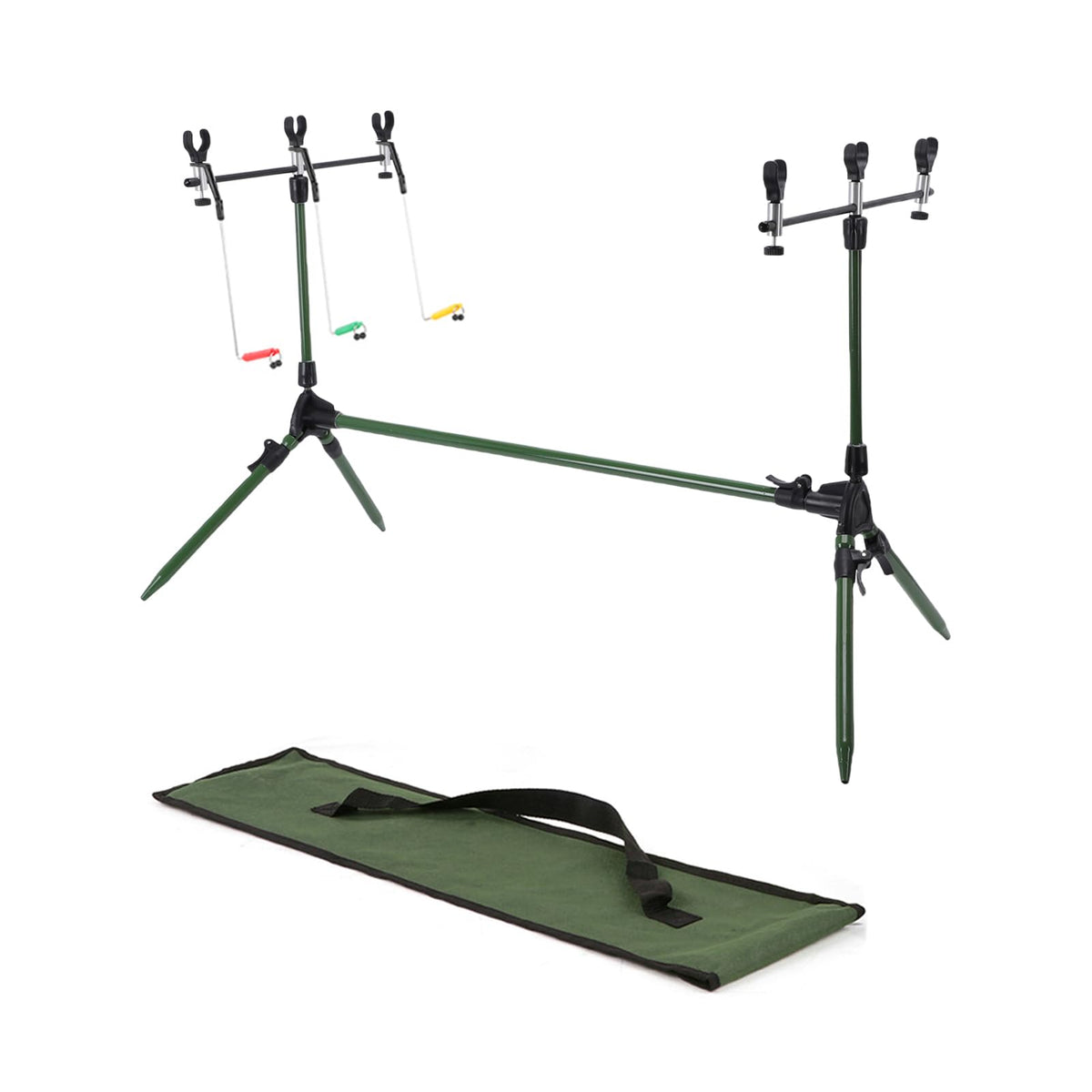 Lixada carp pod stand with 6 holders for versatile multi-rod carp fishing.