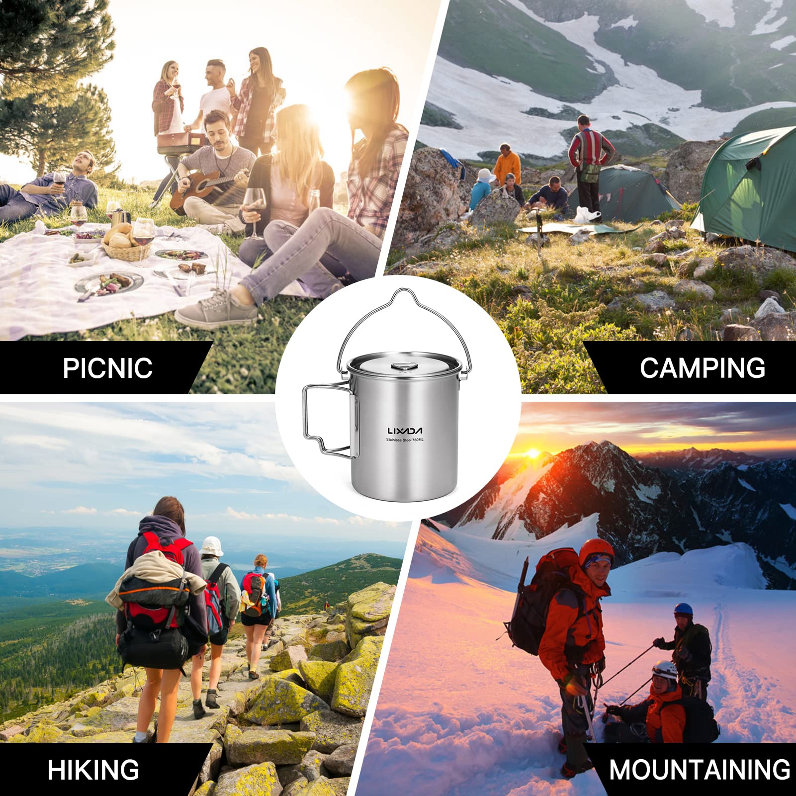 Lixada compact folded size demonstrates portable design for backpacking.