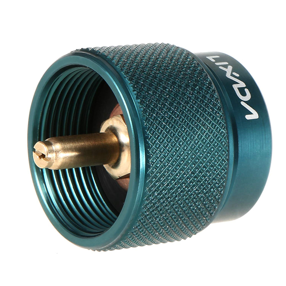 Compact adapter for lightweight backpacking and travel setups.