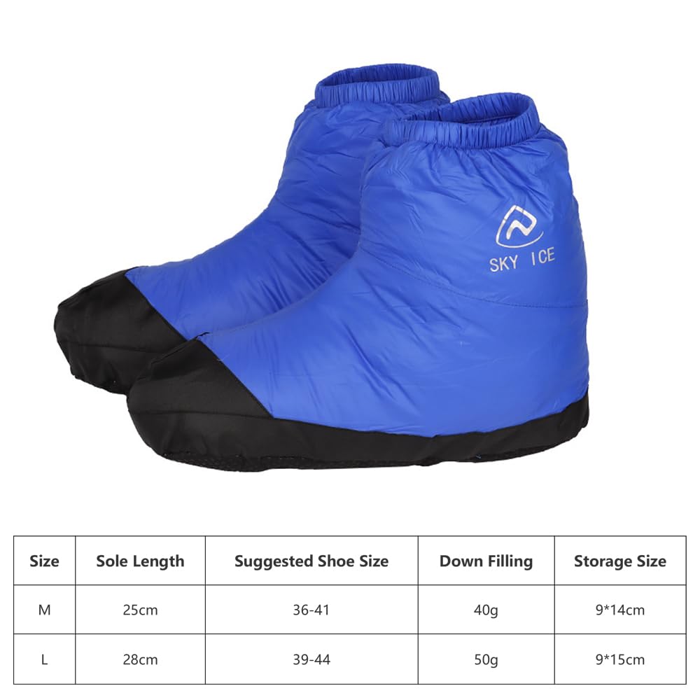 Lixada Down Booties with elastic cuffs trapping heat securely