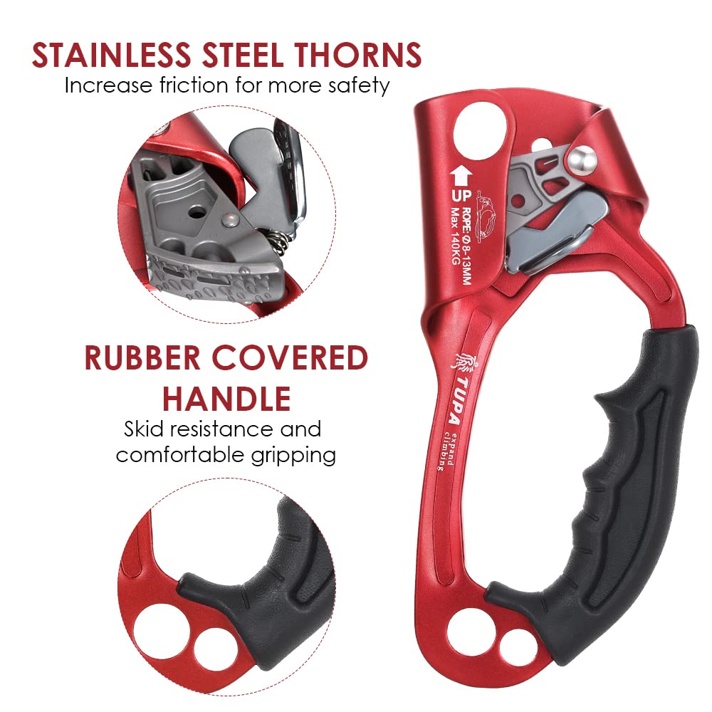 Lixada ergonomic rubber handle enables one-handed control on 8-13 mm rope.