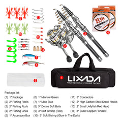 Lixada fishing pole set reel — smooth wind and easy left-right switching.