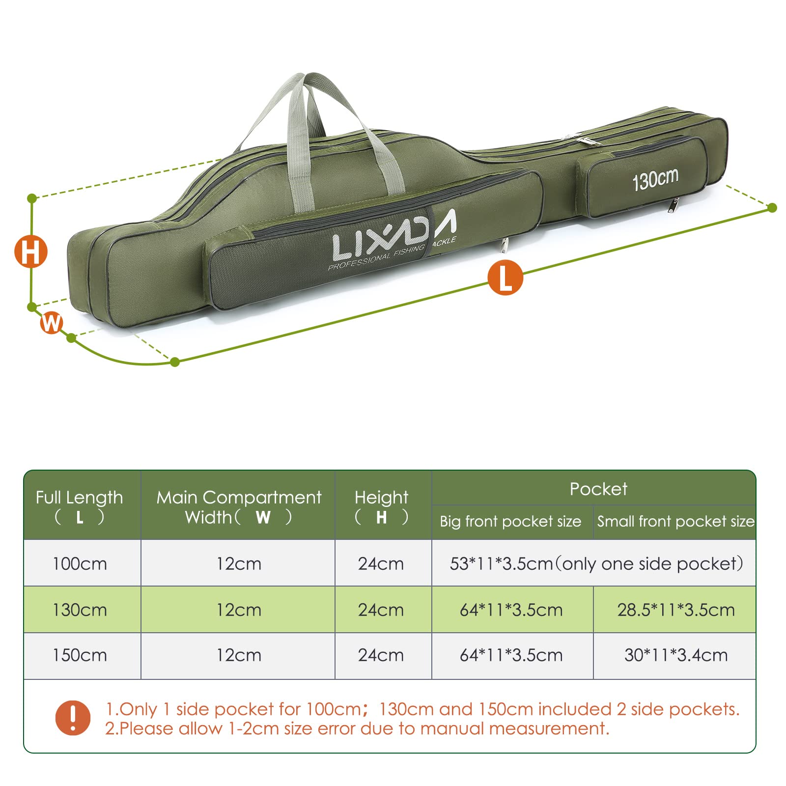 Lixada fishing rod case carrying handle for steady transport