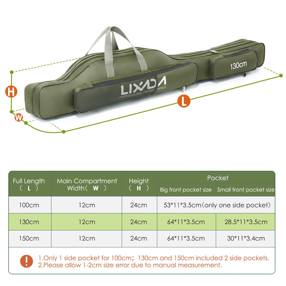 Lixada fishing rod case carrying handle for steady transport