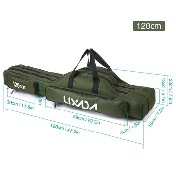 Lixada fishing rod case durable Oxford fabric emphasizes resilience against wear.