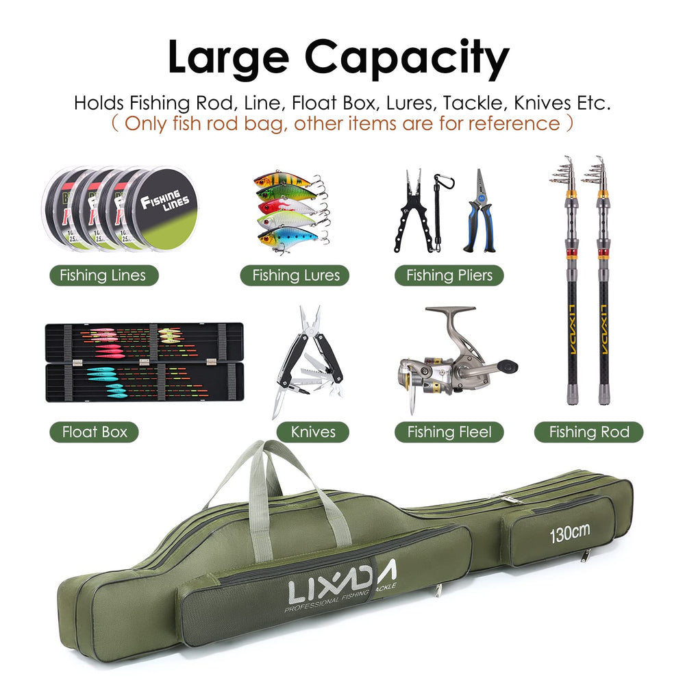 Lixada fishing rod case breathable mesh pocket for gloves