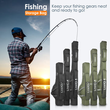 Lixada Fishing Rod Case water-repellent finish helps weather protection on damp days.