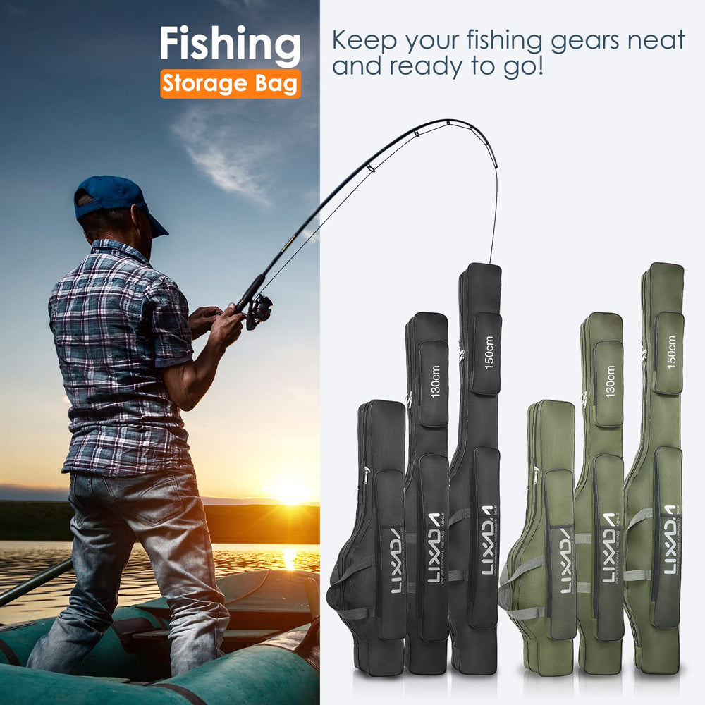 Lixada Fishing Rod Case water-repellent finish helps weather protection on damp days.