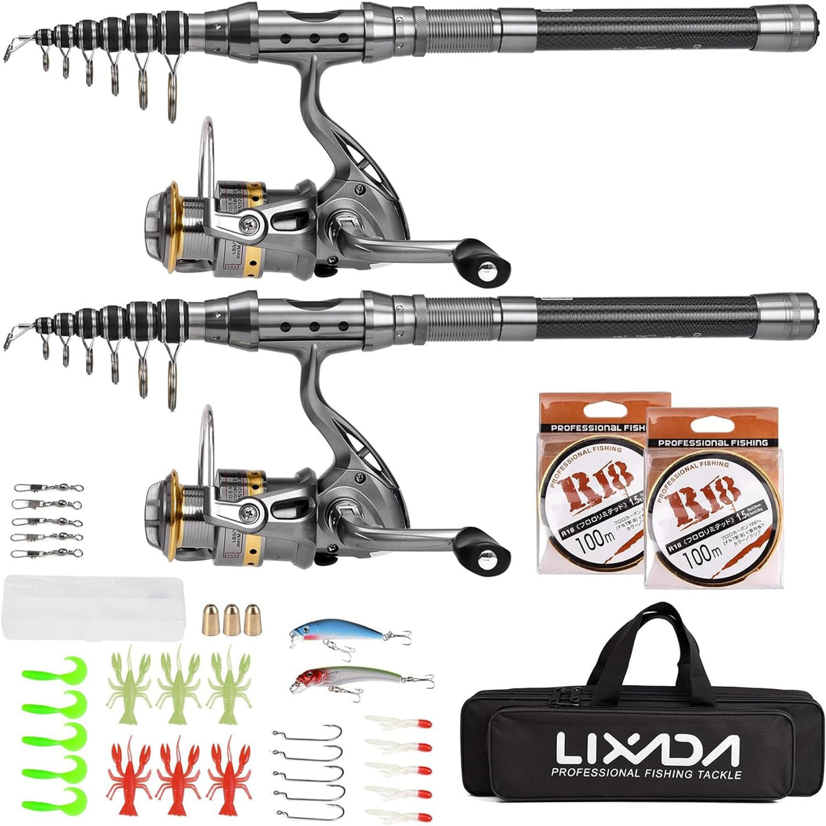 Lixada fishing rod combo 2pcs – versatile starter kit for beginners