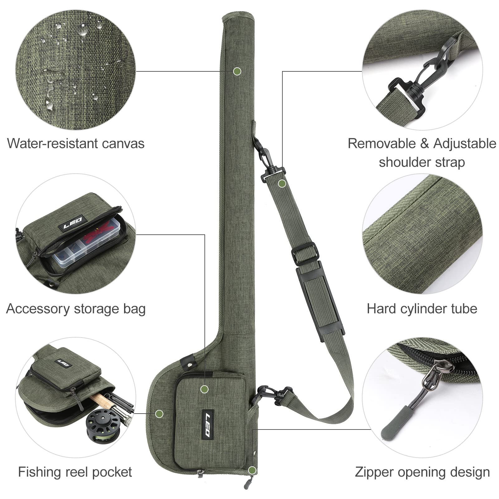 Lixada hard rod tube provides rigid protection for fly rods during transport.