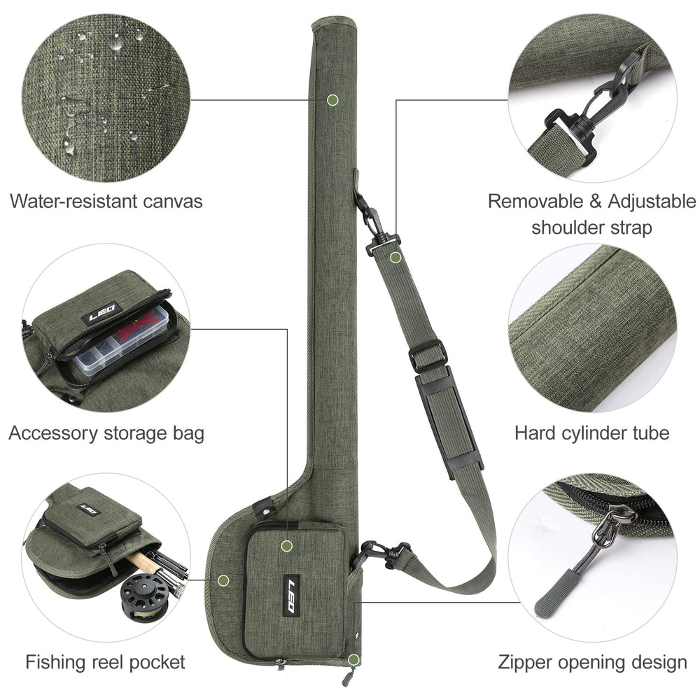 Lixada hard rod tube provides rigid protection for fly rods during transport.