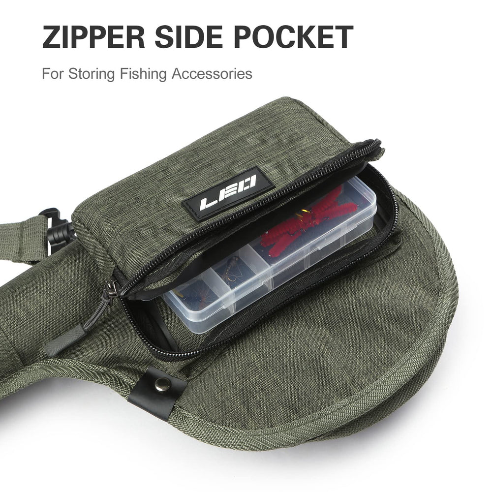 Multiple storage compartments organize reels, lines, and gear for easy access.