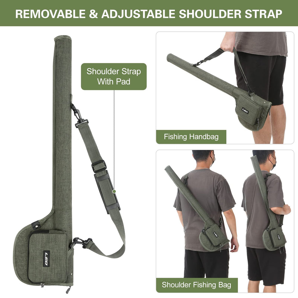 Padded reel compartment keeps reels secure and protected on trips.
