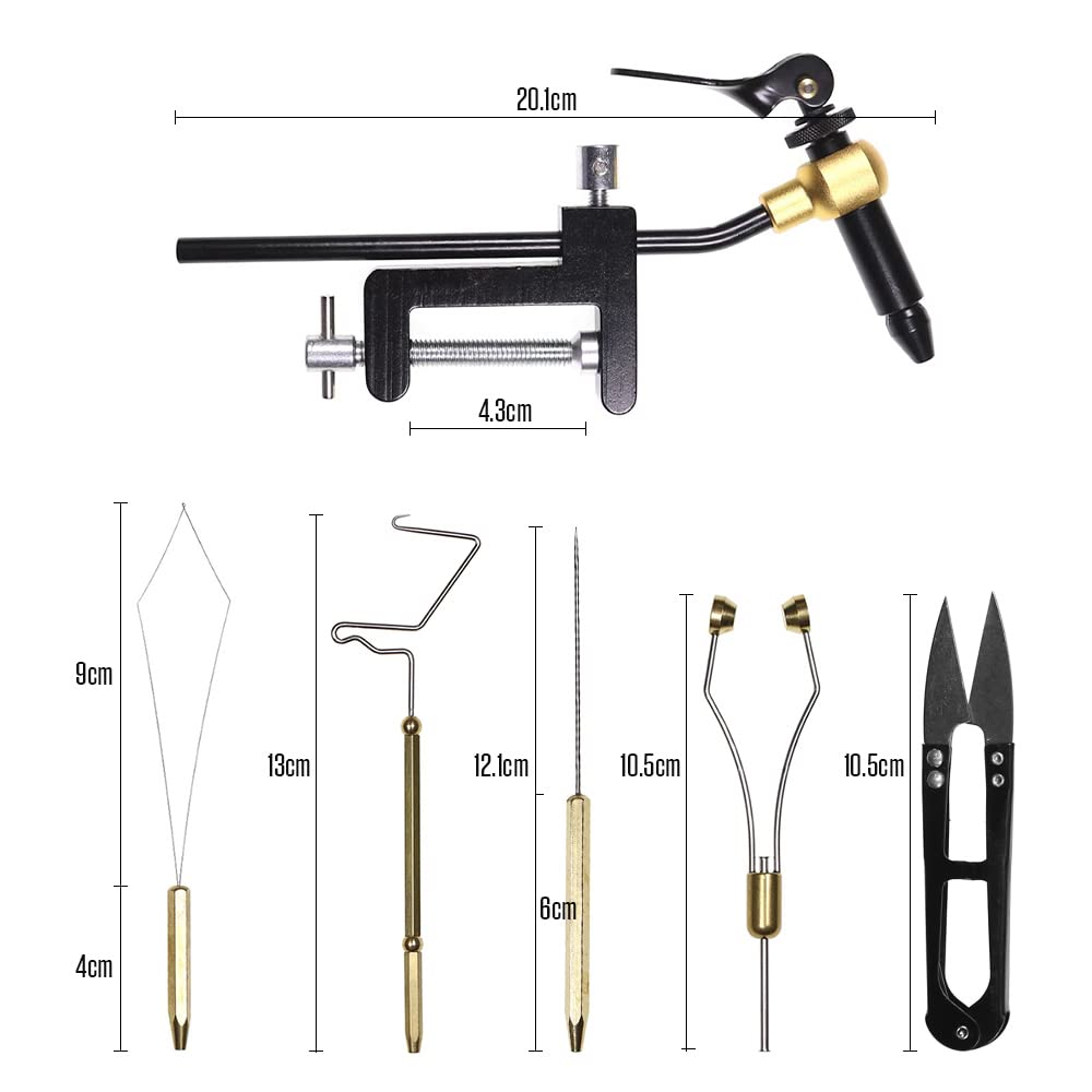 Scissors and other fly tying tools in the kit
