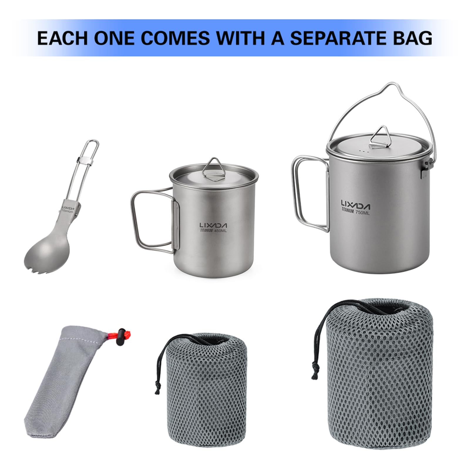 Lixada folding handle on cup for easy storage