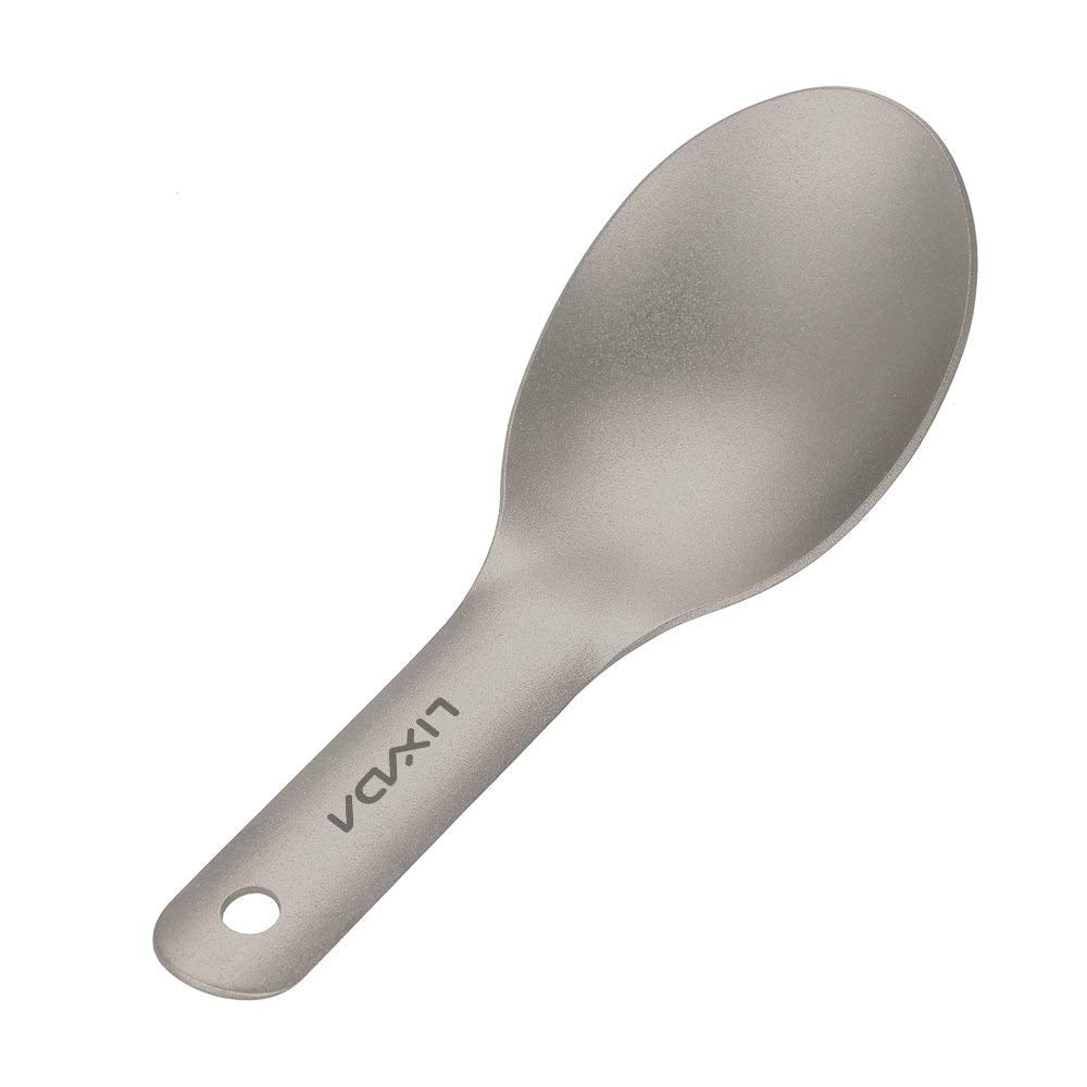 Lixada spoon with handle hole for carabiner or keychain.